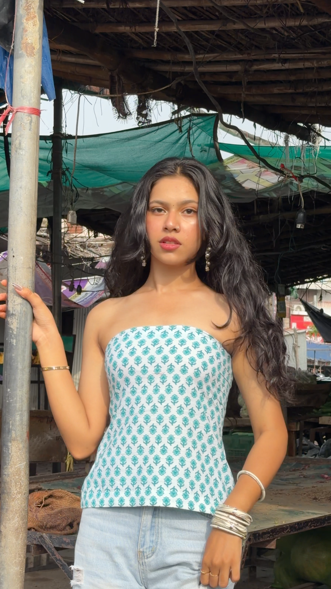 Naira — Cotton Strapless Top with Laced Back | Perfect for Brunches, Date Nights & Everyday Fits