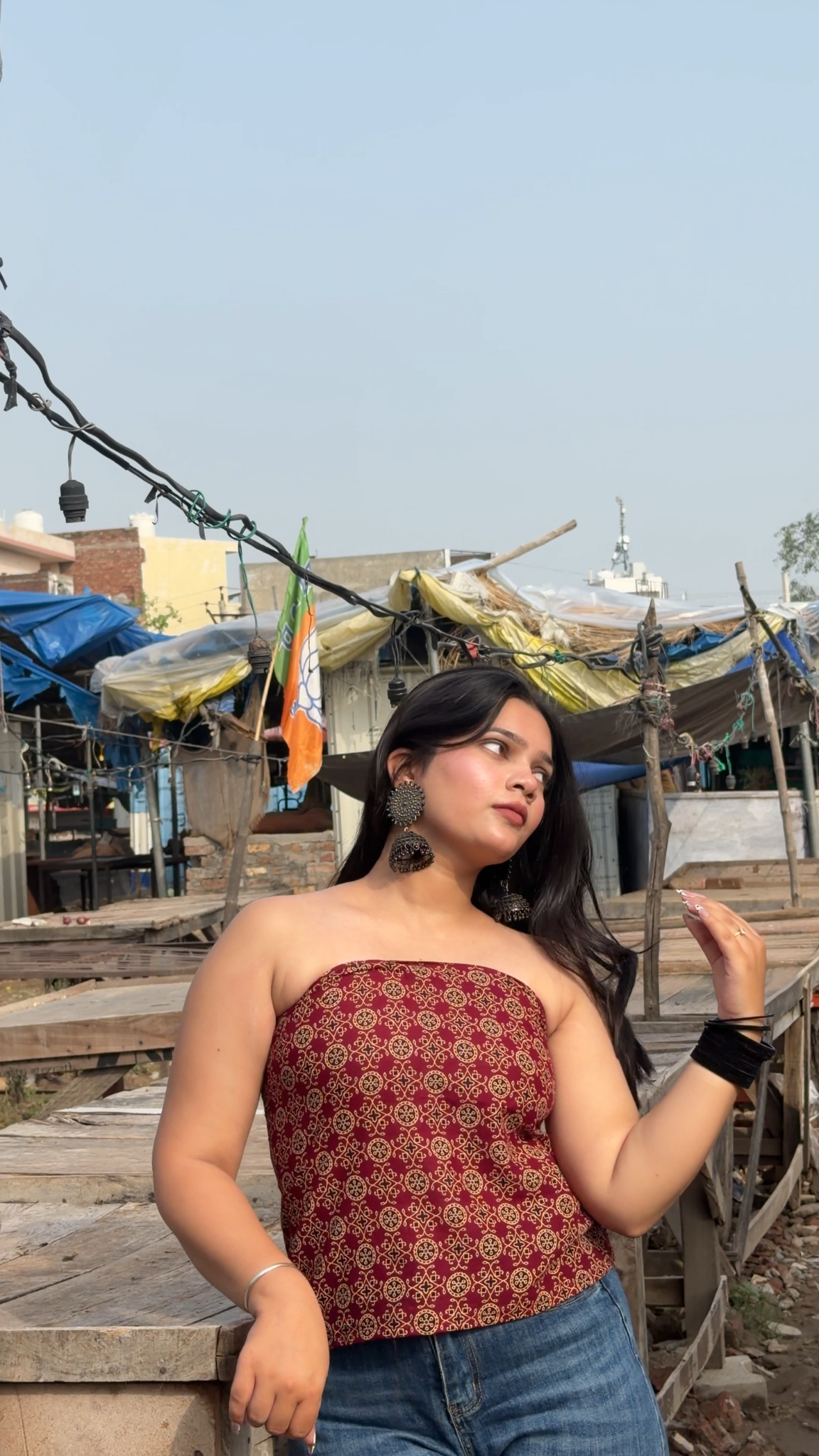 Noor — Cotton Laced-Back Top with Medallion Print | The Bolder Sister to Naira