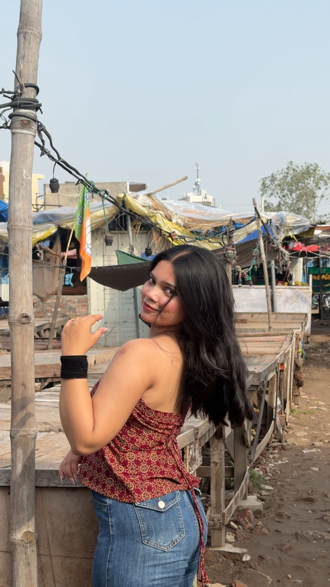 Noor — Cotton Laced-Back Top with Medallion Print | The Bolder Sister to Naira