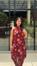 Gulnar — Cambric Cotton Co-ord Suit with Floral Print