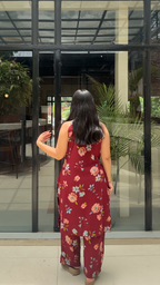 Gulnar — Cambric Cotton Co-ord Suit with Floral Print