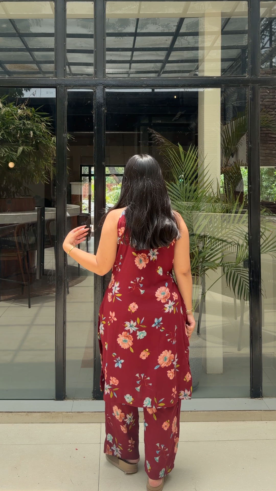 Gulnar — Cambric Cotton Co-ord Suit with Floral Print