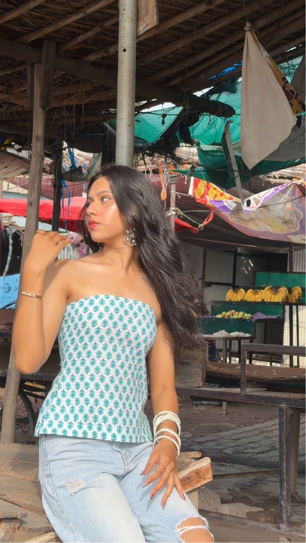 Naira — Cotton Strapless Top with Laced Back | Perfect for Brunches, Date Nights & Everyday Fits