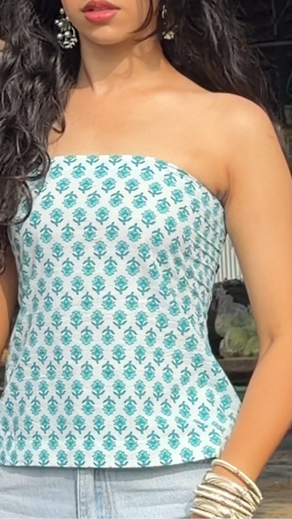 Naira — Cotton Strapless Top with Laced Back | Perfect for Brunches, Date Nights & Everyday Fits