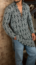 Naaz — Cotton Printed Kurta with Geometric Print | Bold Everyday Style for Men